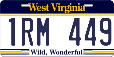 WV license plate 1RM449
