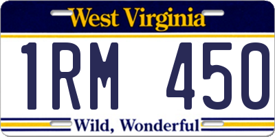 WV license plate 1RM450