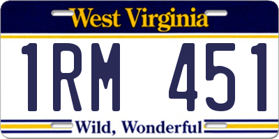 WV license plate 1RM451