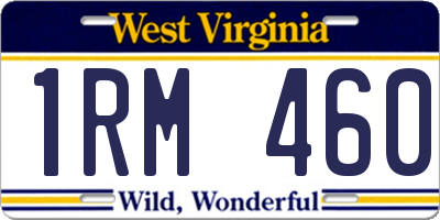 WV license plate 1RM460