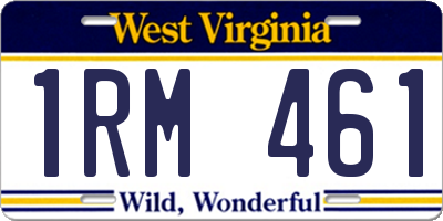 WV license plate 1RM461