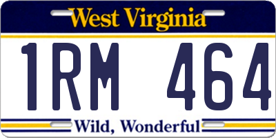 WV license plate 1RM464