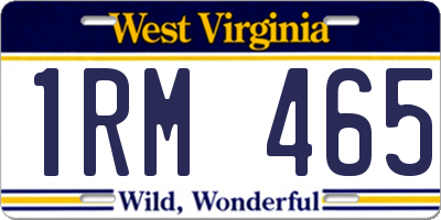 WV license plate 1RM465