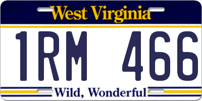 WV license plate 1RM466