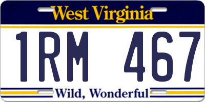 WV license plate 1RM467