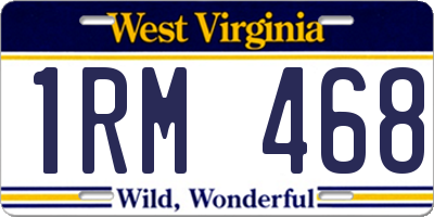 WV license plate 1RM468