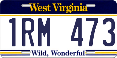 WV license plate 1RM473
