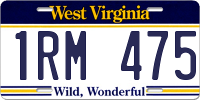WV license plate 1RM475