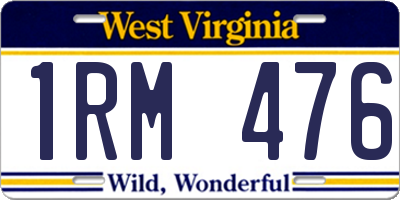 WV license plate 1RM476