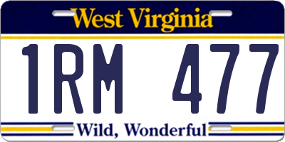 WV license plate 1RM477