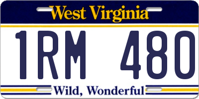 WV license plate 1RM480