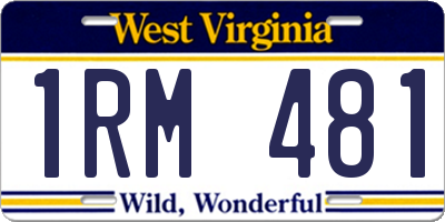 WV license plate 1RM481