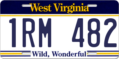 WV license plate 1RM482