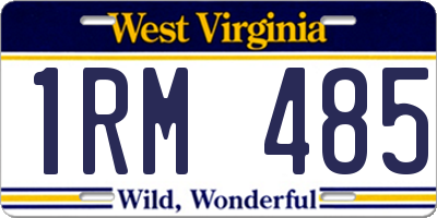 WV license plate 1RM485