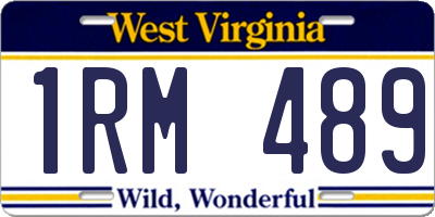 WV license plate 1RM489