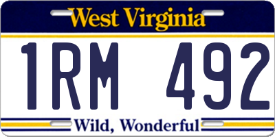 WV license plate 1RM492