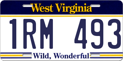 WV license plate 1RM493