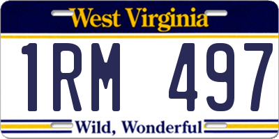 WV license plate 1RM497