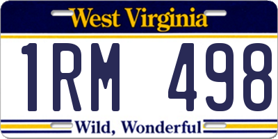 WV license plate 1RM498