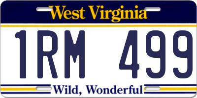 WV license plate 1RM499