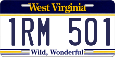 WV license plate 1RM501