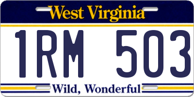 WV license plate 1RM503