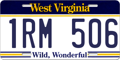 WV license plate 1RM506