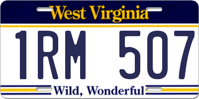 WV license plate 1RM507