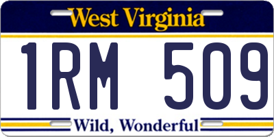 WV license plate 1RM509