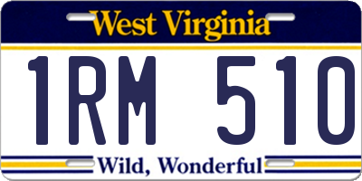 WV license plate 1RM510