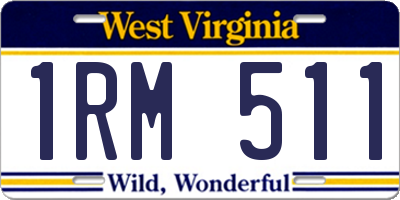 WV license plate 1RM511