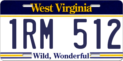 WV license plate 1RM512