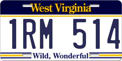 WV license plate 1RM514