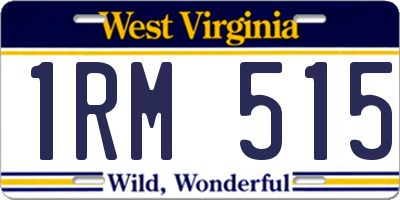 WV license plate 1RM515
