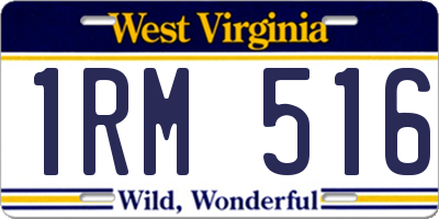 WV license plate 1RM516