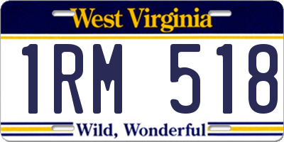 WV license plate 1RM518