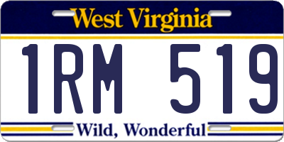 WV license plate 1RM519