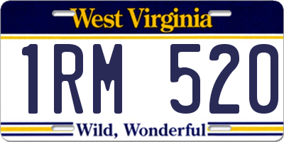 WV license plate 1RM520