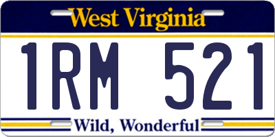WV license plate 1RM521