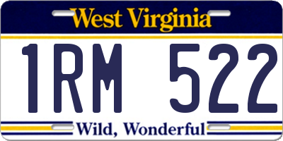 WV license plate 1RM522