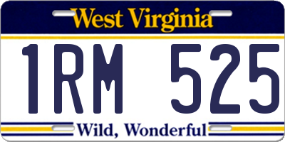 WV license plate 1RM525