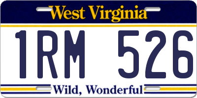 WV license plate 1RM526