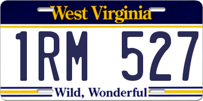 WV license plate 1RM527