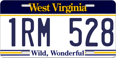 WV license plate 1RM528