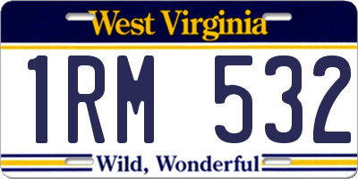 WV license plate 1RM532