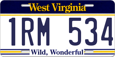 WV license plate 1RM534