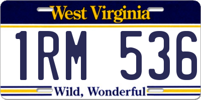 WV license plate 1RM536