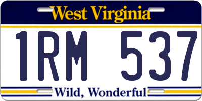 WV license plate 1RM537