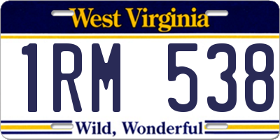 WV license plate 1RM538