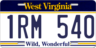 WV license plate 1RM540